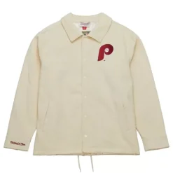 Men Mitchell & Ness Jackets & Outerwear-Collegiate Coaches Jacket Philadelphia Phillies