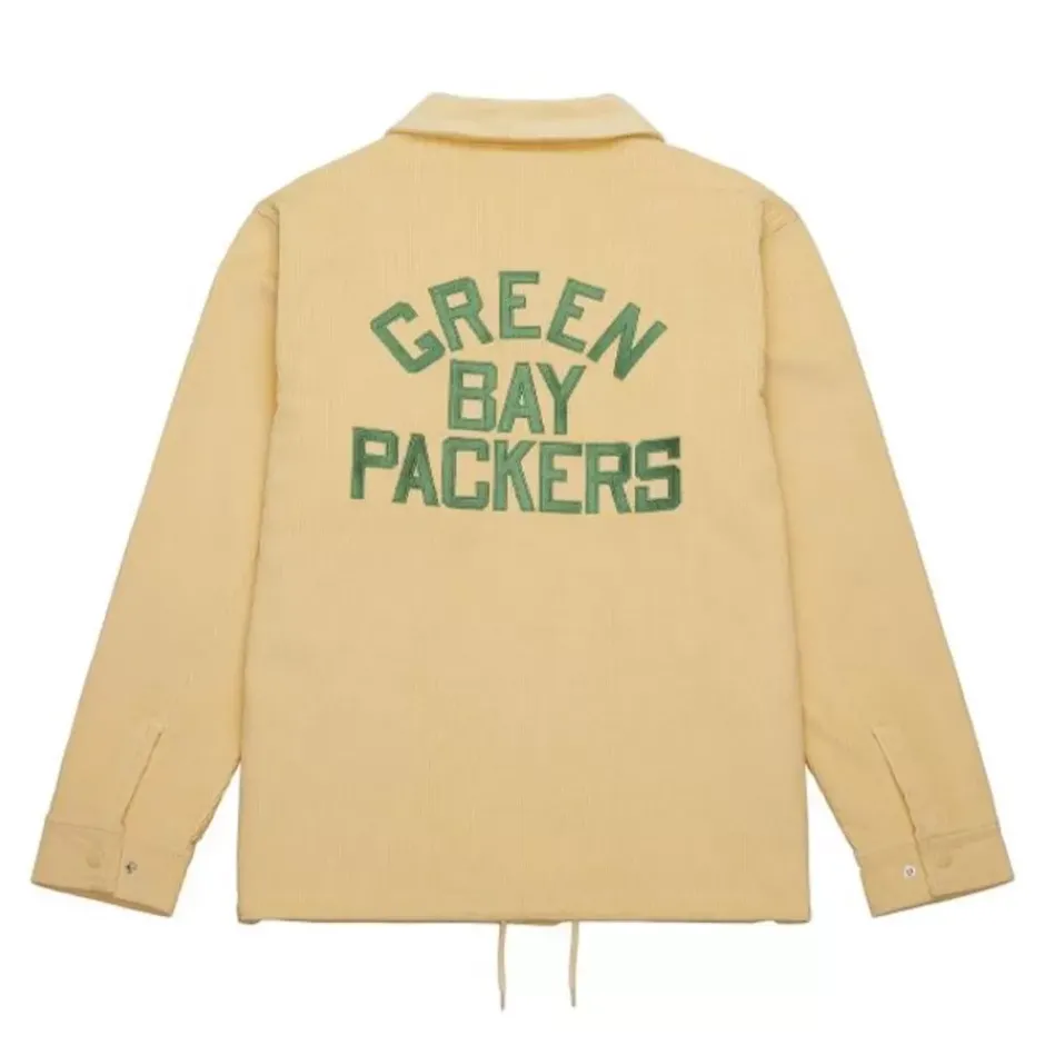Men Mitchell & Ness Jackets & Outerwear-Collegiate Coaches Jacket Green Bay Packers