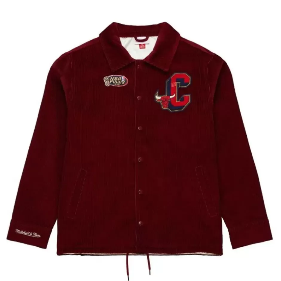 Men Mitchell & Ness Jackets & Outerwear-Collegiate Coaches Jacket Chicago Bulls