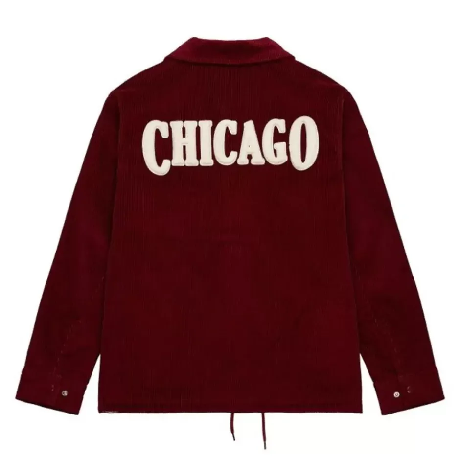 Men Mitchell & Ness Jackets & Outerwear-Collegiate Coaches Jacket Chicago Bulls