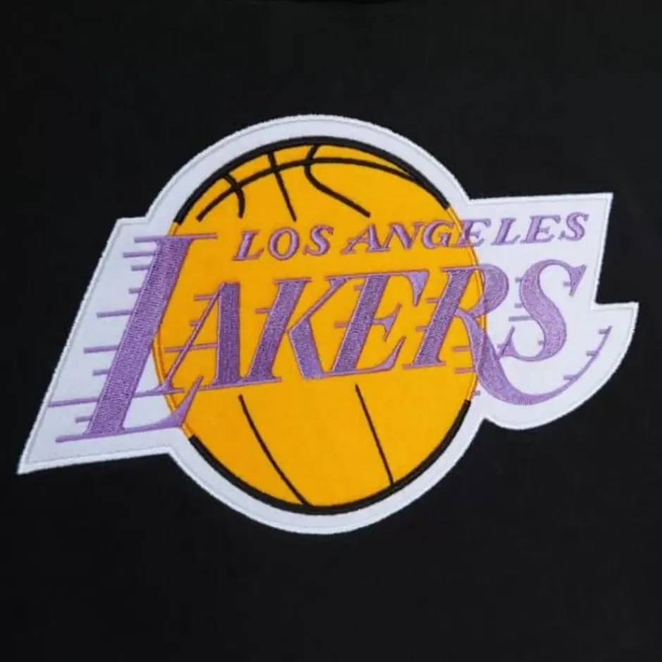Men Mitchell & Ness Hoodies & Sweatshirts-Color Blocked Fleece 2.0 Los Angeles Lakers