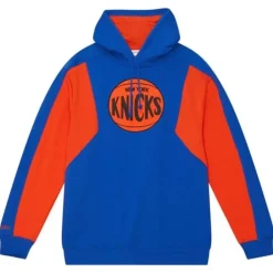 Men Mitchell & Ness Hoodies & Sweatshirts-Color Blocked Fleece 2.0 New York Knicks