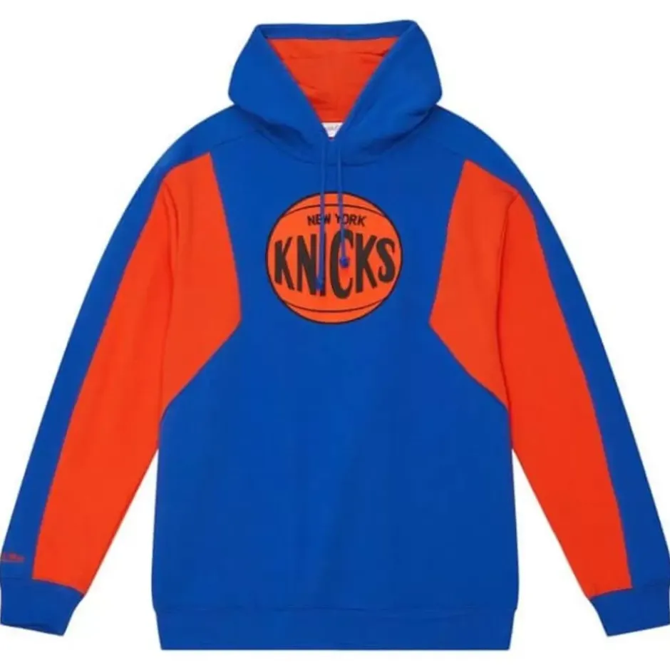 Men Mitchell & Ness Hoodies & Sweatshirts-Color Blocked Fleece 2.0 New York Knicks