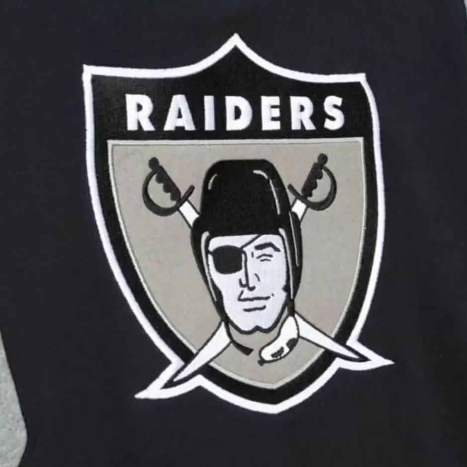 Men Mitchell & Ness Hoodies & Sweatshirts-Color Blocked Fleece 2.0 Oakland Raiders