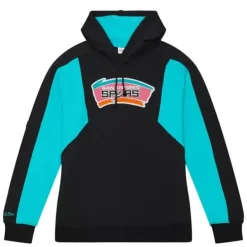 Men Mitchell & Ness Hoodies & Sweatshirts-Color Blocked Fleece 2.0 San Antonio Spurs