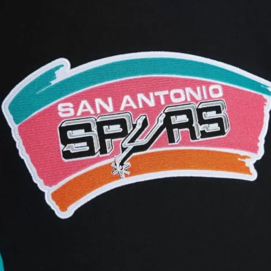 Men Mitchell & Ness Hoodies & Sweatshirts-Color Blocked Fleece 2.0 San Antonio Spurs