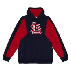 Men Mitchell & Ness Hoodies & Sweatshirts-Color Blocked Fleece 2.0 St. Louis Cardinals