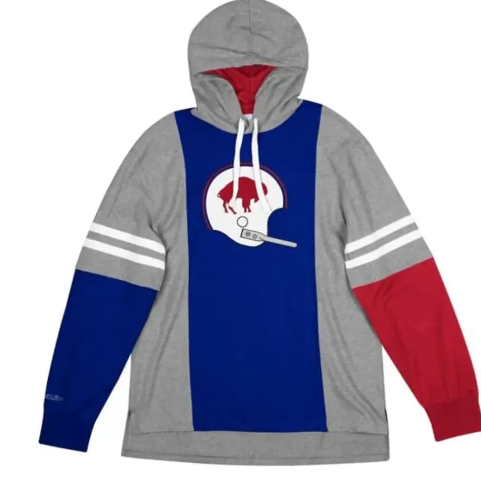 Men Mitchell & Ness Hoodies & Sweatshirts-Color Blocked Hoodie Buffalo Bills