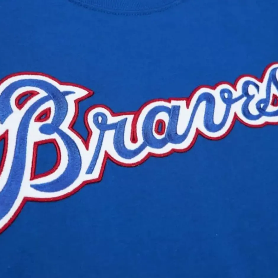 Men Mitchell & Ness T-Shirts & Tops-Color Blocked Ss Tee Atlanta Braves