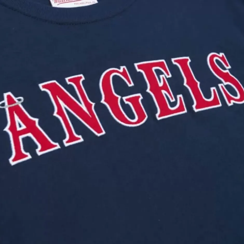Men Mitchell & Ness T-Shirts & Tops-Color Blocked Ss Tee California Angels