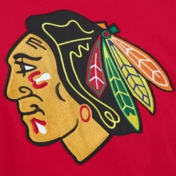 Men Mitchell & Ness T-Shirts & Tops-Color Blocked Ss Tee Chicago Blackhawks