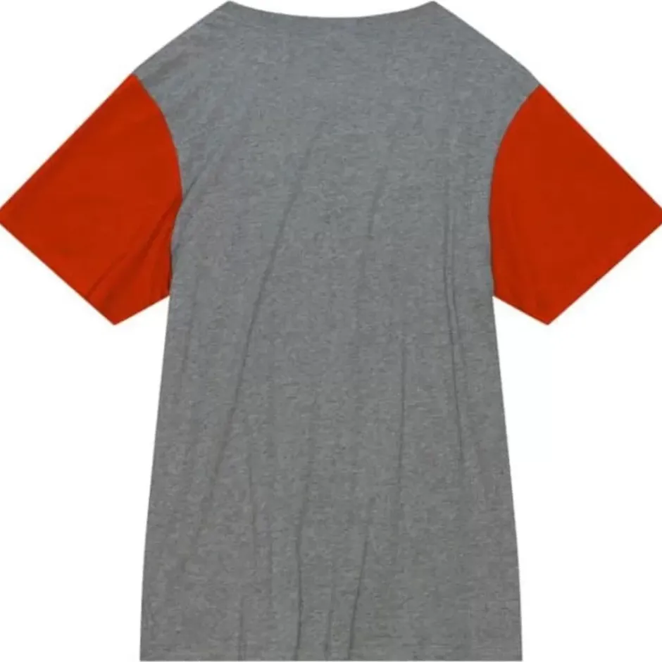 Men Mitchell & Ness T-Shirts & Tops-Color Blocked S/S Tee Cleveland Browns