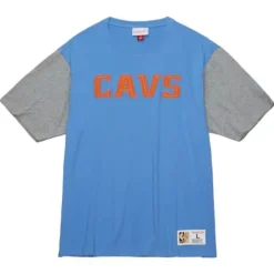 Men Mitchell & Ness T-Shirts & Tops-Color Blocked Ss Tee Cleveland Cavaliers