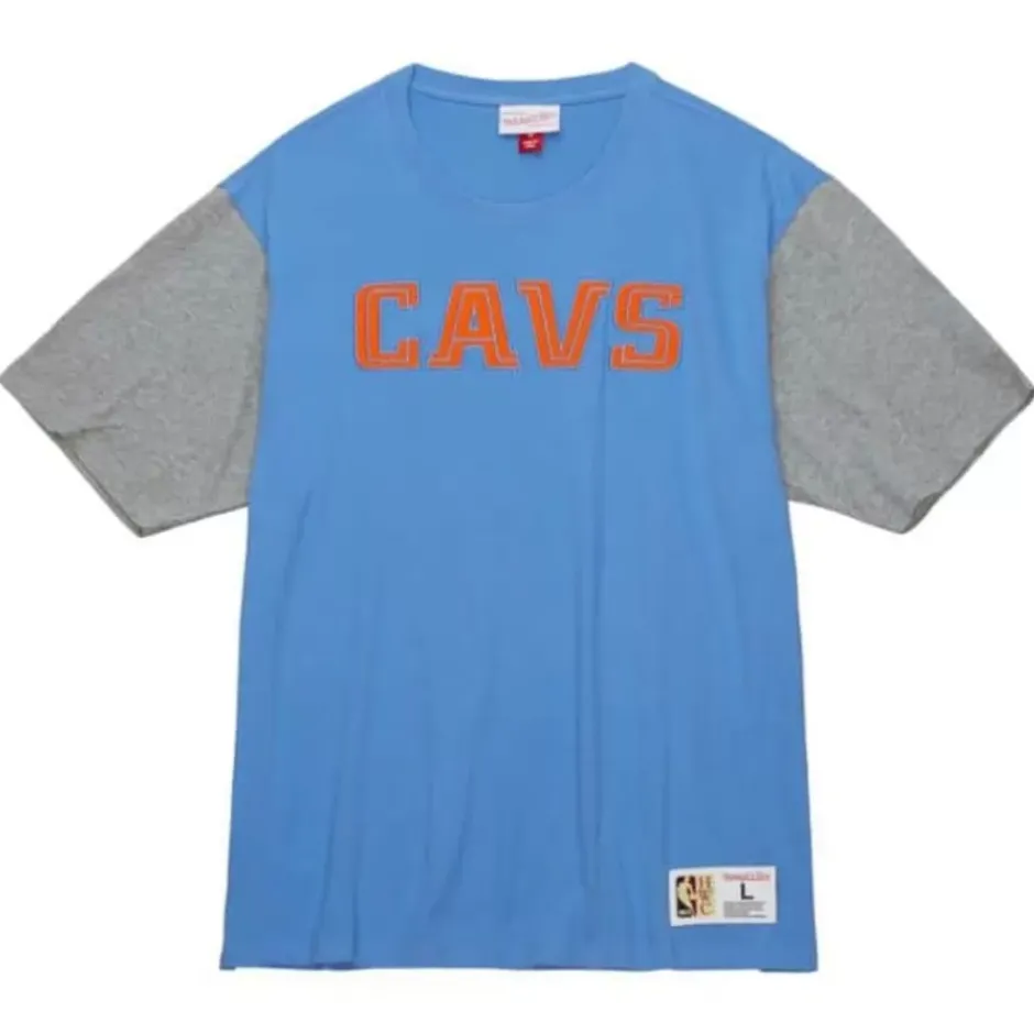 Men Mitchell & Ness T-Shirts & Tops-Color Blocked Ss Tee Cleveland Cavaliers