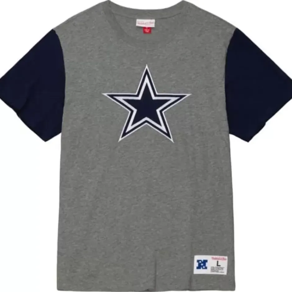 Men Mitchell & Ness T-Shirts & Tops-Color Blocked S/S Tee Dallas Cowboys