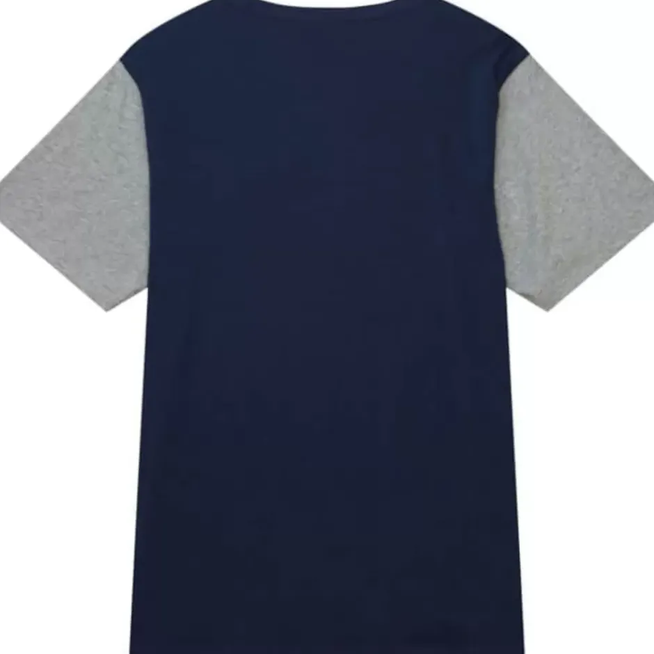 Men Mitchell & Ness T-Shirts & Tops-Color Blocked Ss Tee Dallas Mavericks