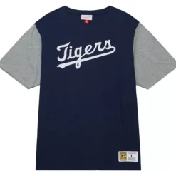 Men Mitchell & Ness T-Shirts & Tops-Color Blocked Ss Tee Detroit Tigers