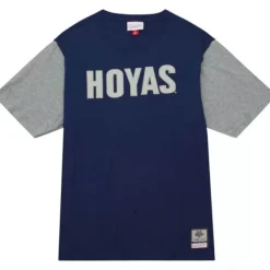 Men Mitchell & Ness T-Shirts & Tops-Color Blocked Ss Tee Georgetown University