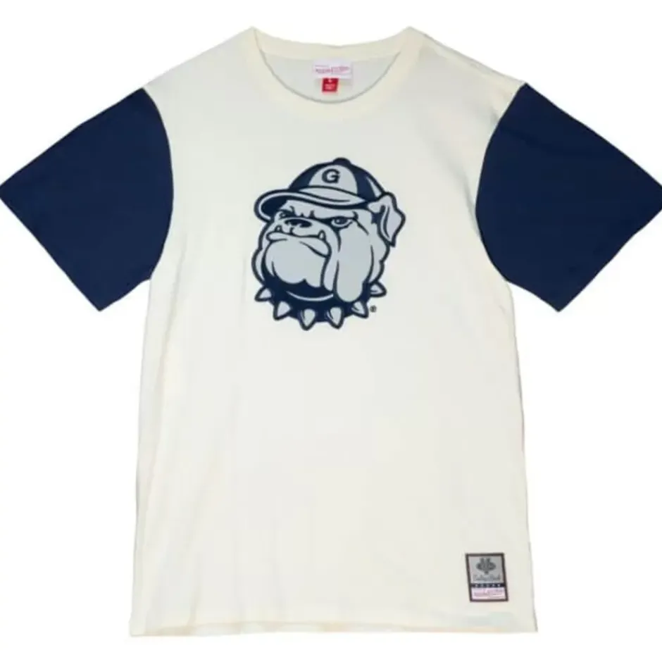 Men Mitchell & Ness T-Shirts & Tops-Color Blocked S/S Tee Georgetown University