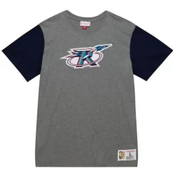 Men Mitchell & Ness T-Shirts & Tops-Color Blocked S/S Tee Houston Rockets
