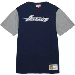 Men Mitchell & Ness T-Shirts & Tops-Color Blocked Ss Tee Houston Astros