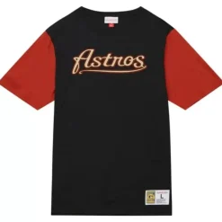 Men Mitchell & Ness T-Shirts & Tops-Color Blocked Ss Tee Houston Astros