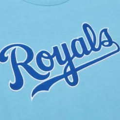 Men Mitchell & Ness T-Shirts & Tops-Color Blocked Ss Tee Kansas City Royals