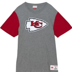 Men Mitchell & Ness T-Shirts & Tops-Color Blocked S/S Tee Kansas City Chiefs