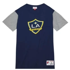 Men Mitchell & Ness T-Shirts & Tops-Color Blocked Ss Tee Los Angeles Galaxy