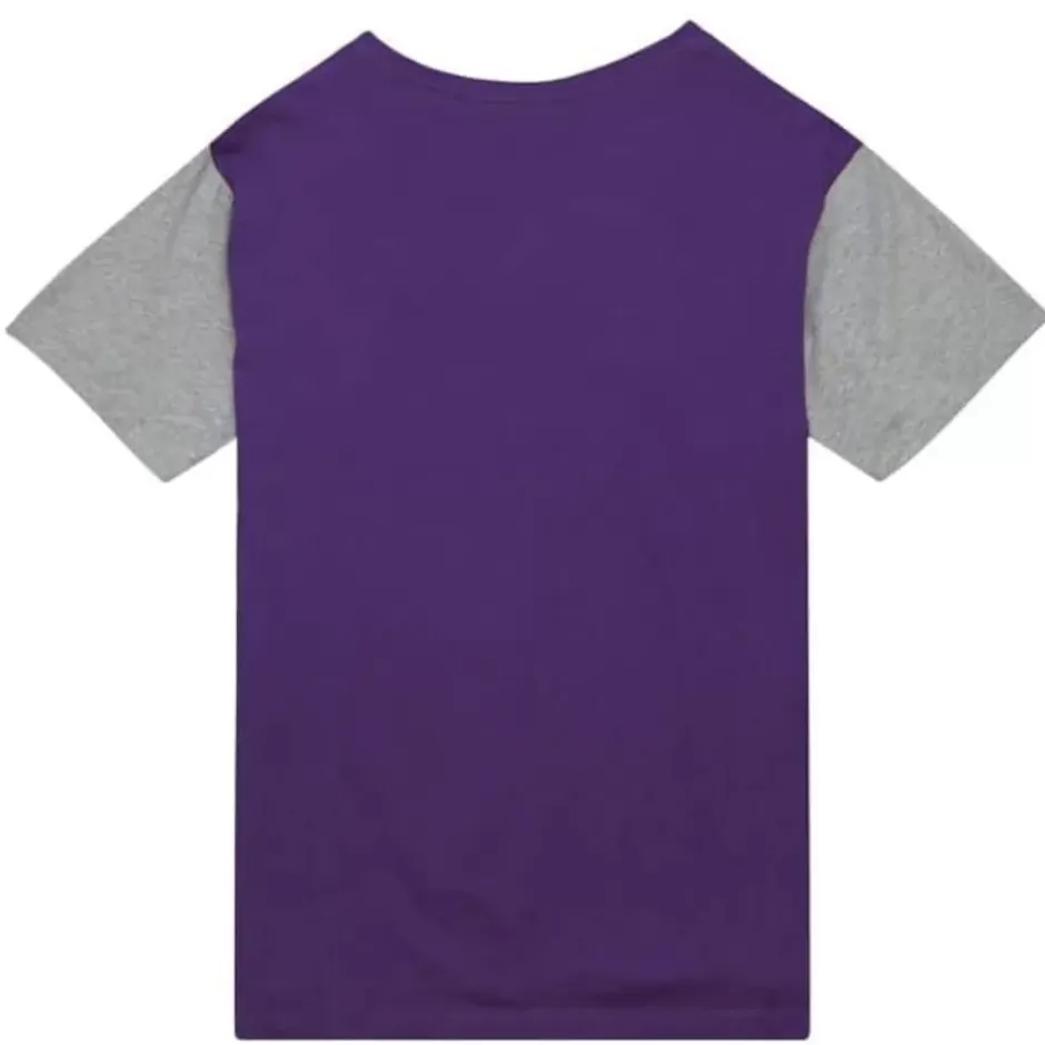 Men Mitchell & Ness T-Shirts & Tops-Color Blocked Ss Tee Los Angeles Lakers