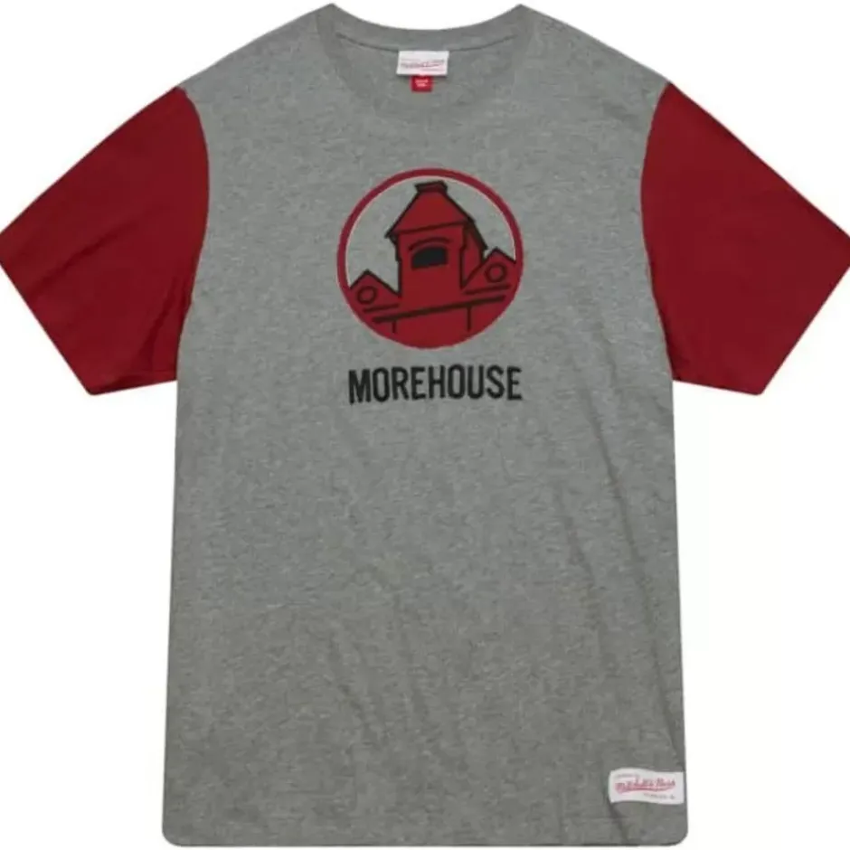 Men Mitchell & Ness T-Shirts & Tops-Color Blocked S/S Tee Morehouse College