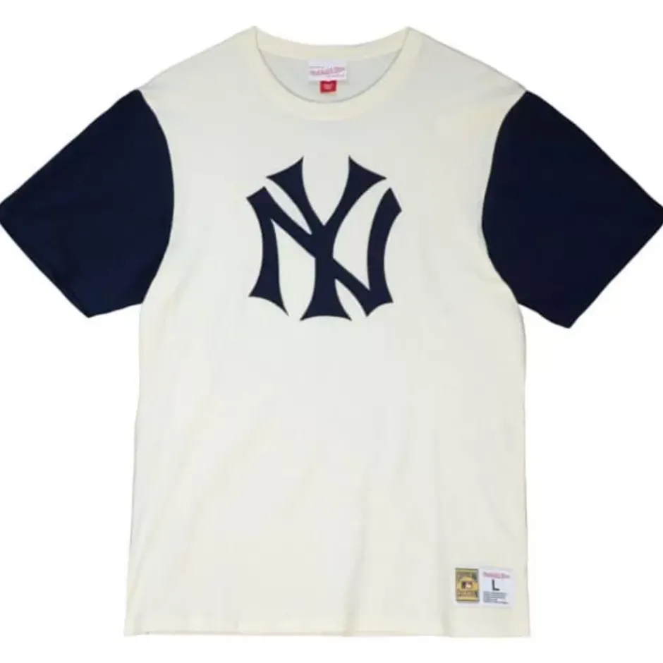 Men Mitchell & Ness T-Shirts & Tops-Color Blocked S/S Tee New York Yankees