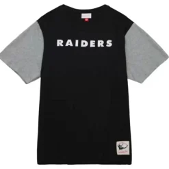 Men Mitchell & Ness T-Shirts & Tops-Color Blocked Ss Tee Oakland Raiders