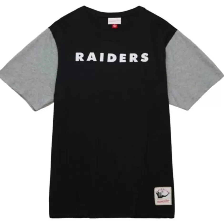 Men Mitchell & Ness T-Shirts & Tops-Color Blocked Ss Tee Oakland Raiders