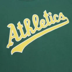 Men Mitchell & Ness T-Shirts & Tops-Color Blocked Ss Tee Oakland Athletics