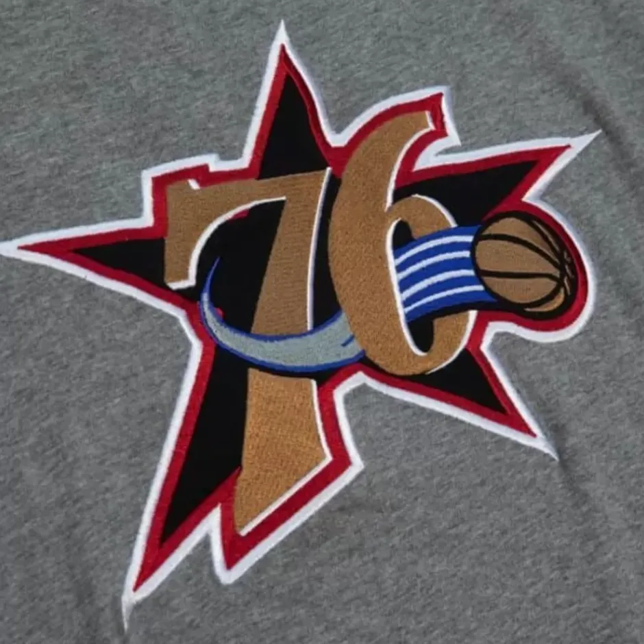 Men Mitchell & Ness T-Shirts & Tops-Color Blocked S/S Tee Philadelphia 76Ers
