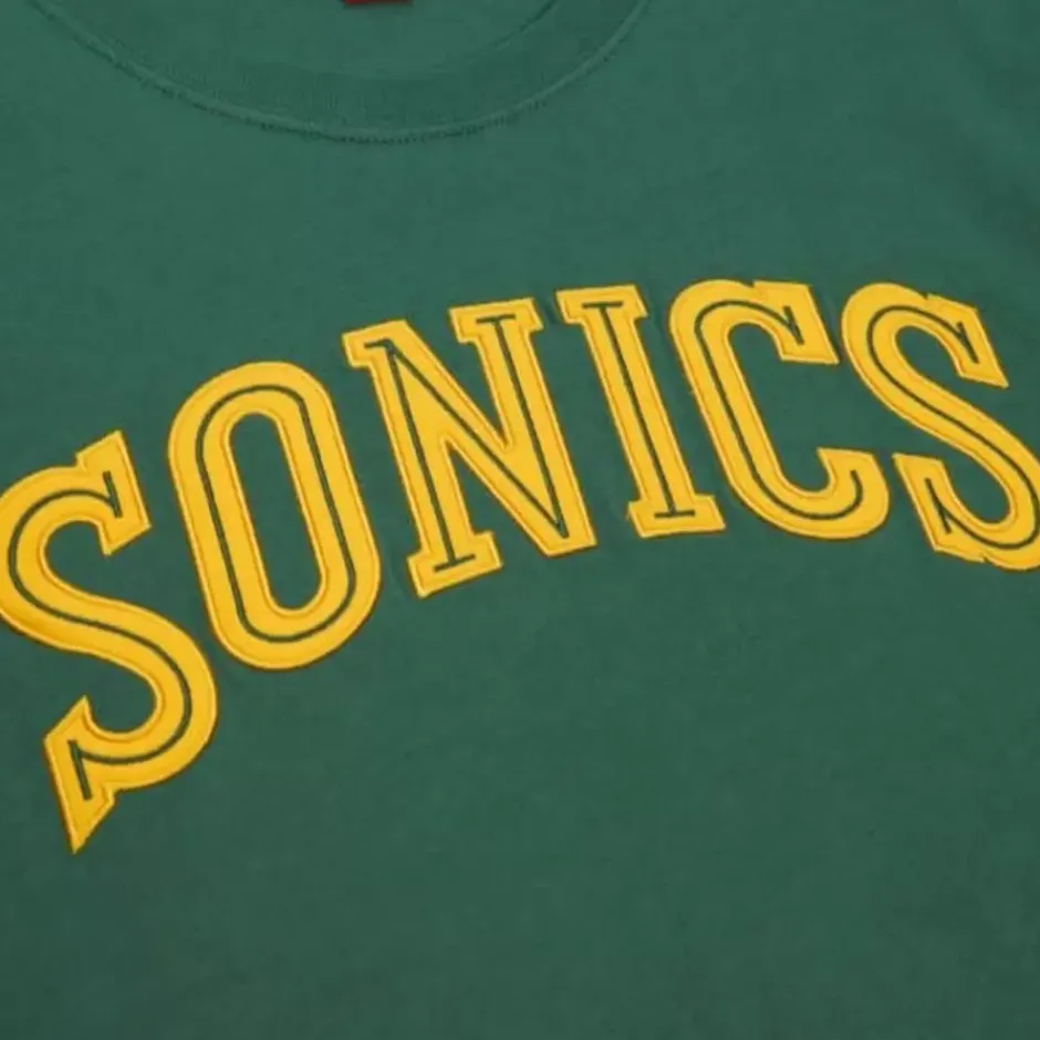 Men Mitchell & Ness T-Shirts & Tops-Color Blocked Ss Tee Seattle Supersonics