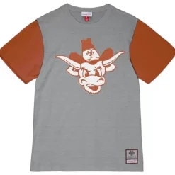 Men Mitchell & Ness T-Shirts & Tops-Color Blocked S/S Tee University Of Texas At Austin