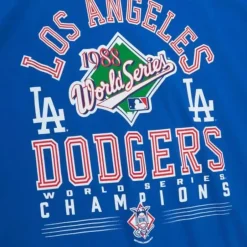 Men Mitchell & Ness T-Shirts & Tops-Commissioner Tee Los Angeles Dodgers