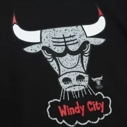 Men Mitchell & Ness T-Shirts & Tops-Cracked Cement Tee Chicago Bulls