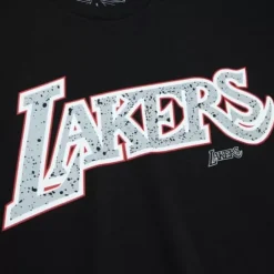 Men Mitchell & Ness T-Shirts & Tops-Cracked Cement Tee Los Angeles Lakers