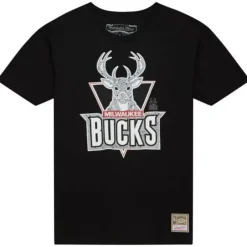Men Mitchell & Ness T-Shirts & Tops-Cracked Cement Tee Milwaukee Bucks