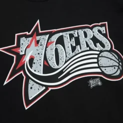 Men Mitchell & Ness T-Shirts & Tops-Cracked Cement Tee Philadelphia 76Ers