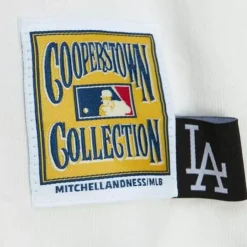 Men Mitchell & Ness Hoodies & Sweatshirts-Cream Hoodie Los Angeles Dodgers