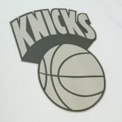 Men Mitchell & Ness T-Shirts & Tops-Cream Ss Tee New York Knicks