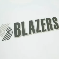 Men Mitchell & Ness T-Shirts & Tops-Cream Ss Tee Portland Trail Blazers