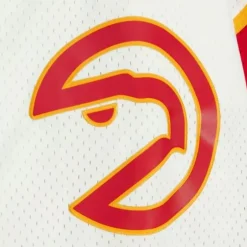 Men Mitchell & Ness Shorts-Cream Swingman Shorts Atlanta Hawks 1986