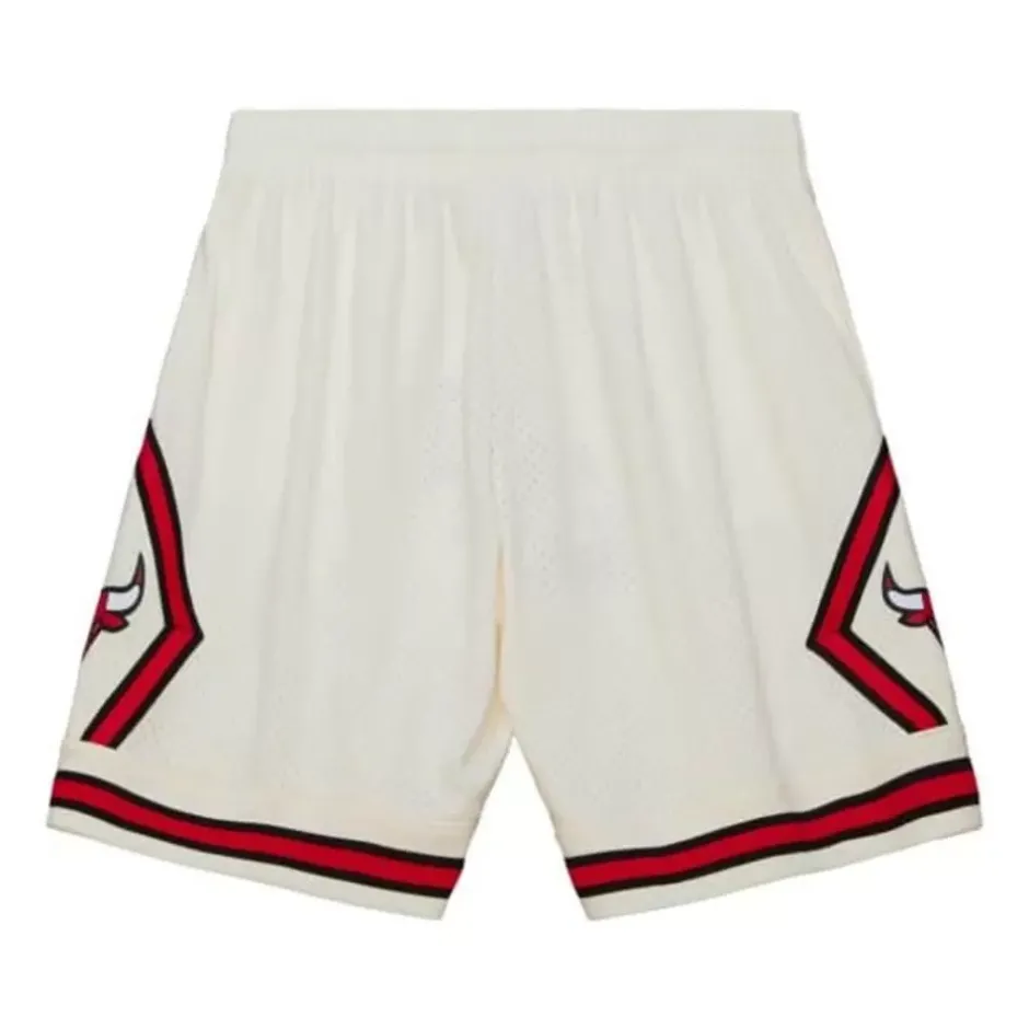 Men Mitchell & Ness Shorts-Cream Swingman Shorts Chicago Bulls 1997