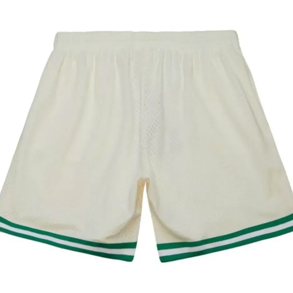 Men Mitchell & Ness Shorts-Cream Swingman Shorts Dallas Mavericks 1998