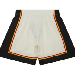 Men Mitchell & Ness Shorts-Cream Swingman Shorts Detroit Pistons 1998